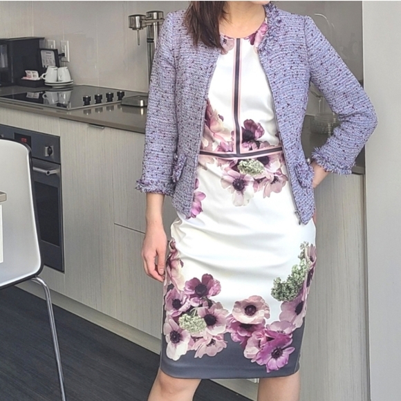 Sandra Angelozzi - lovely lilac tweed crop blazer - us size 0 - Picture 3 of 3